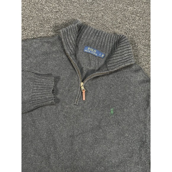 Polo Ralph Lauren Other - Polo Ralph Lauren 1/4 Zip Sweater Men Large Gray Chunky Knit Pony Preppy Estate